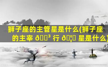 狮子座的主管星是什么(狮子座的主宰 🌳 行 🦁 星是什么)